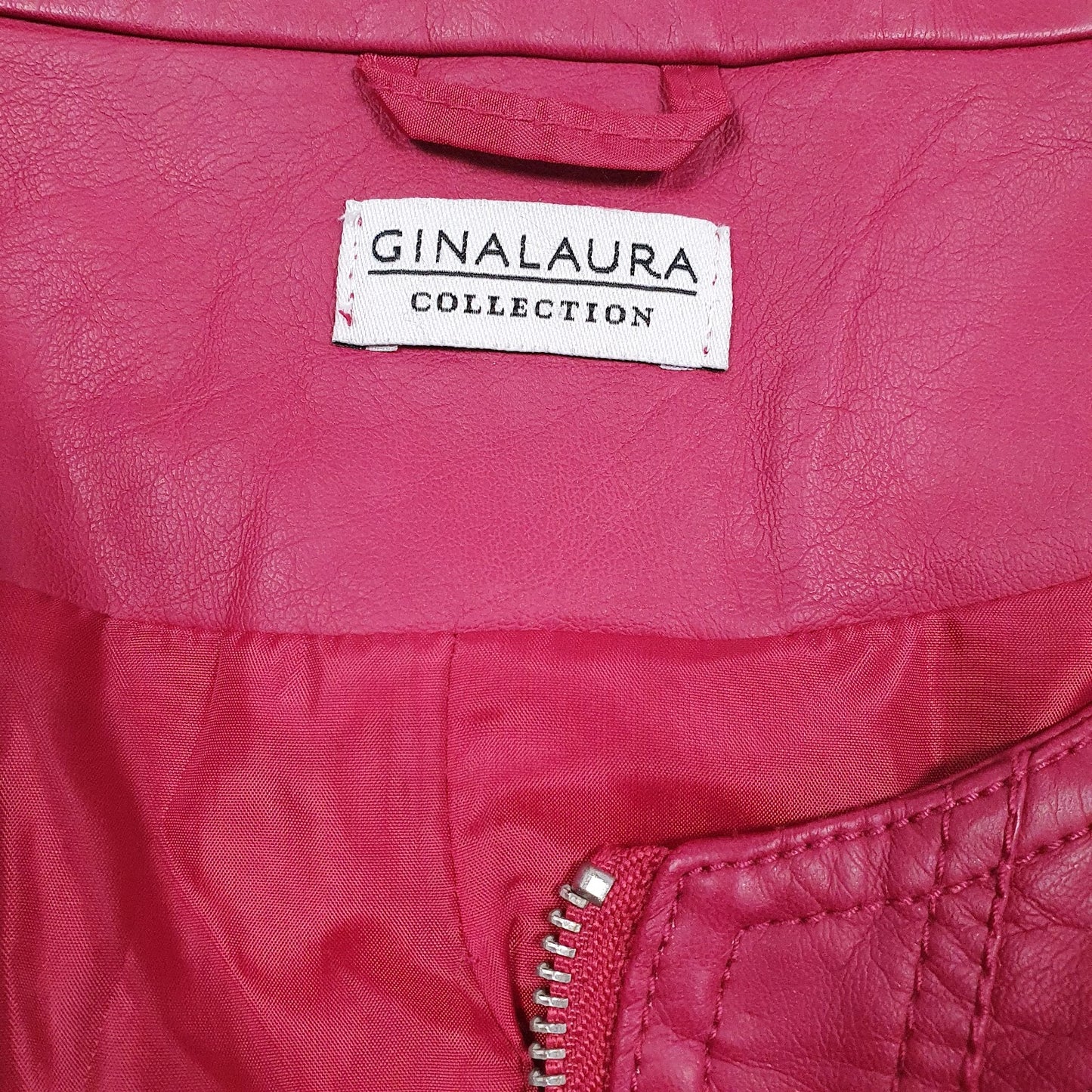 Womens Pink Gina Laura Faux Leather  Coat