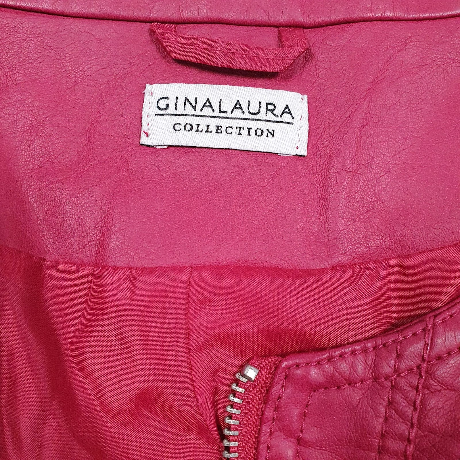 Womens Pink Gina Laura Faux Leather  Coat