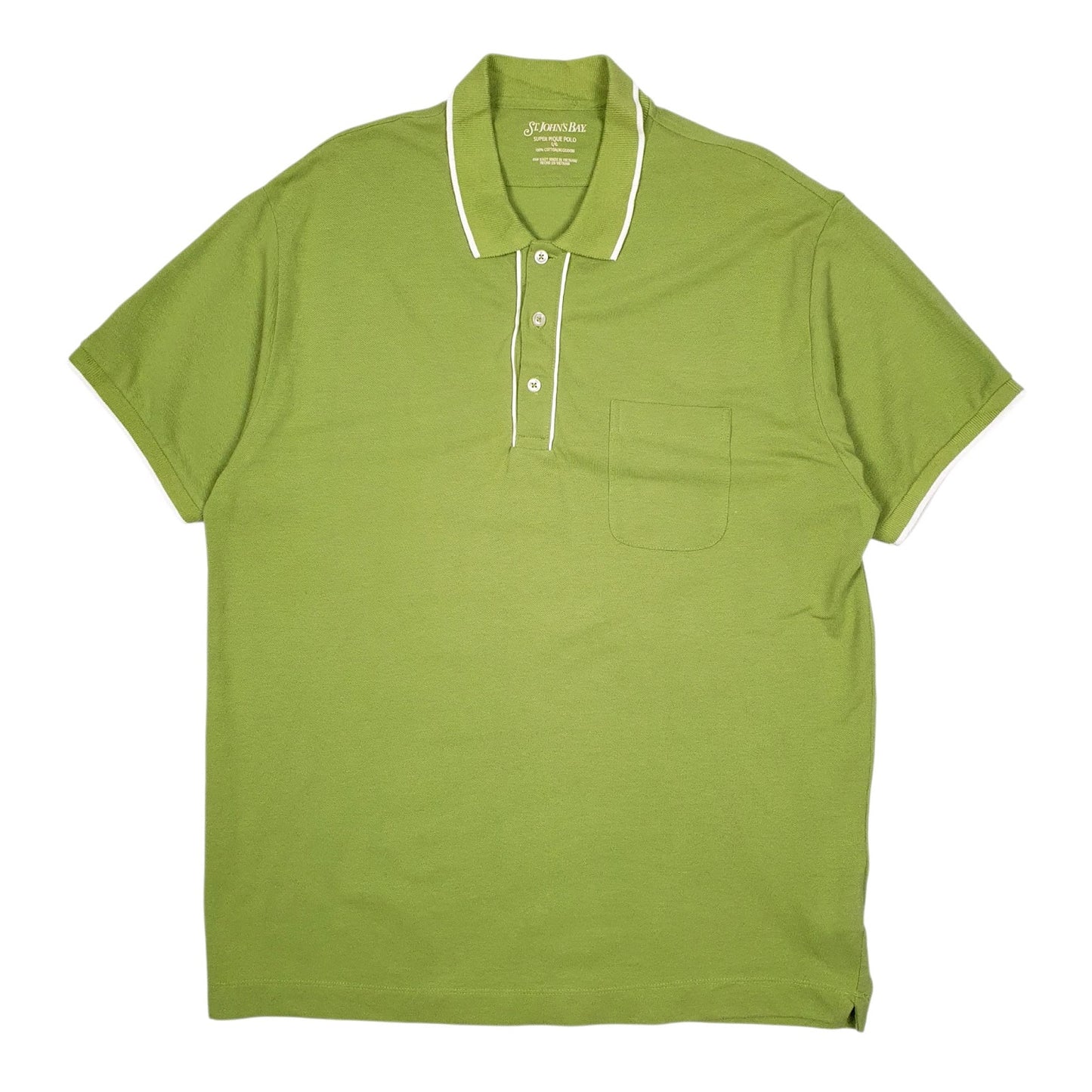 Mens Green St Johns Bay  Short Sleeve Polo Shirt