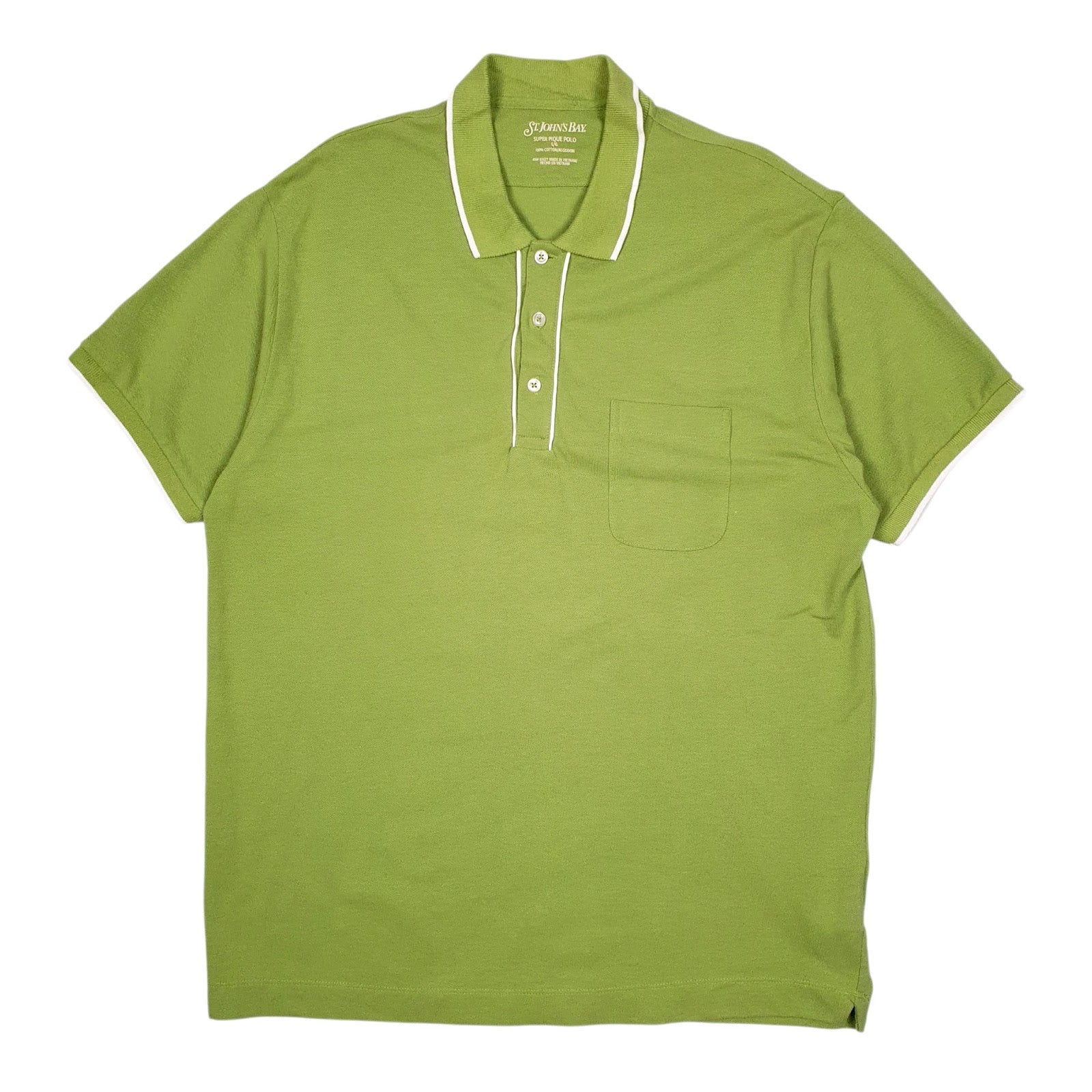 Mens Green St Johns Bay  Short Sleeve Polo Shirt