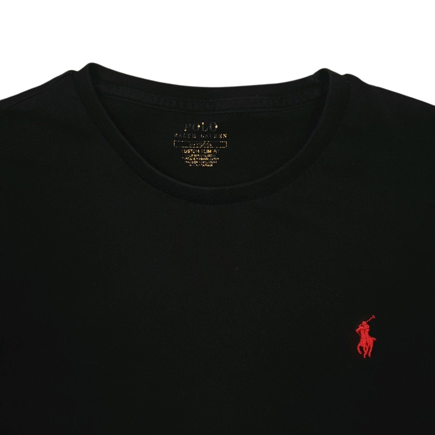 Mens Black Polo Ralph Lauren Custom Slim Fit  T Shirt