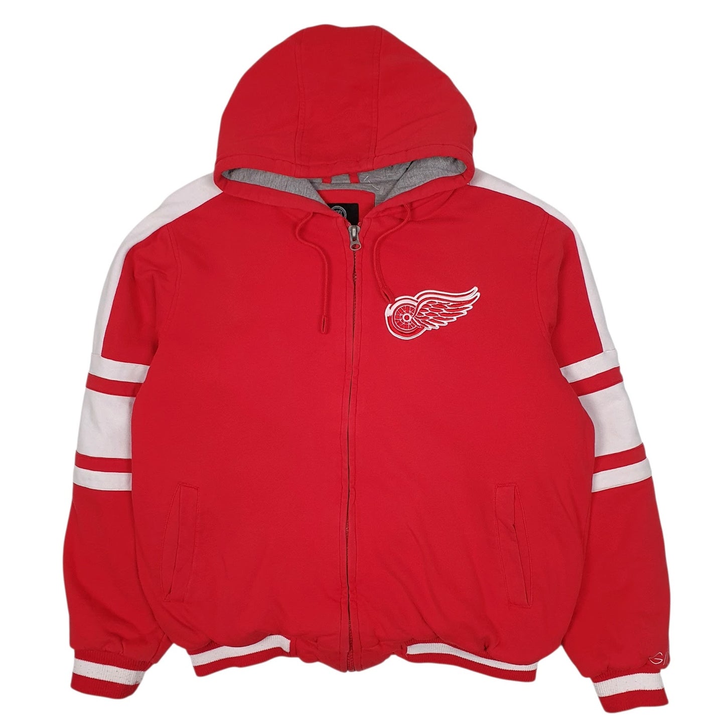 Mens Red NHL Detroit Red Wings Hockey Hoodie Full Zip Jumper