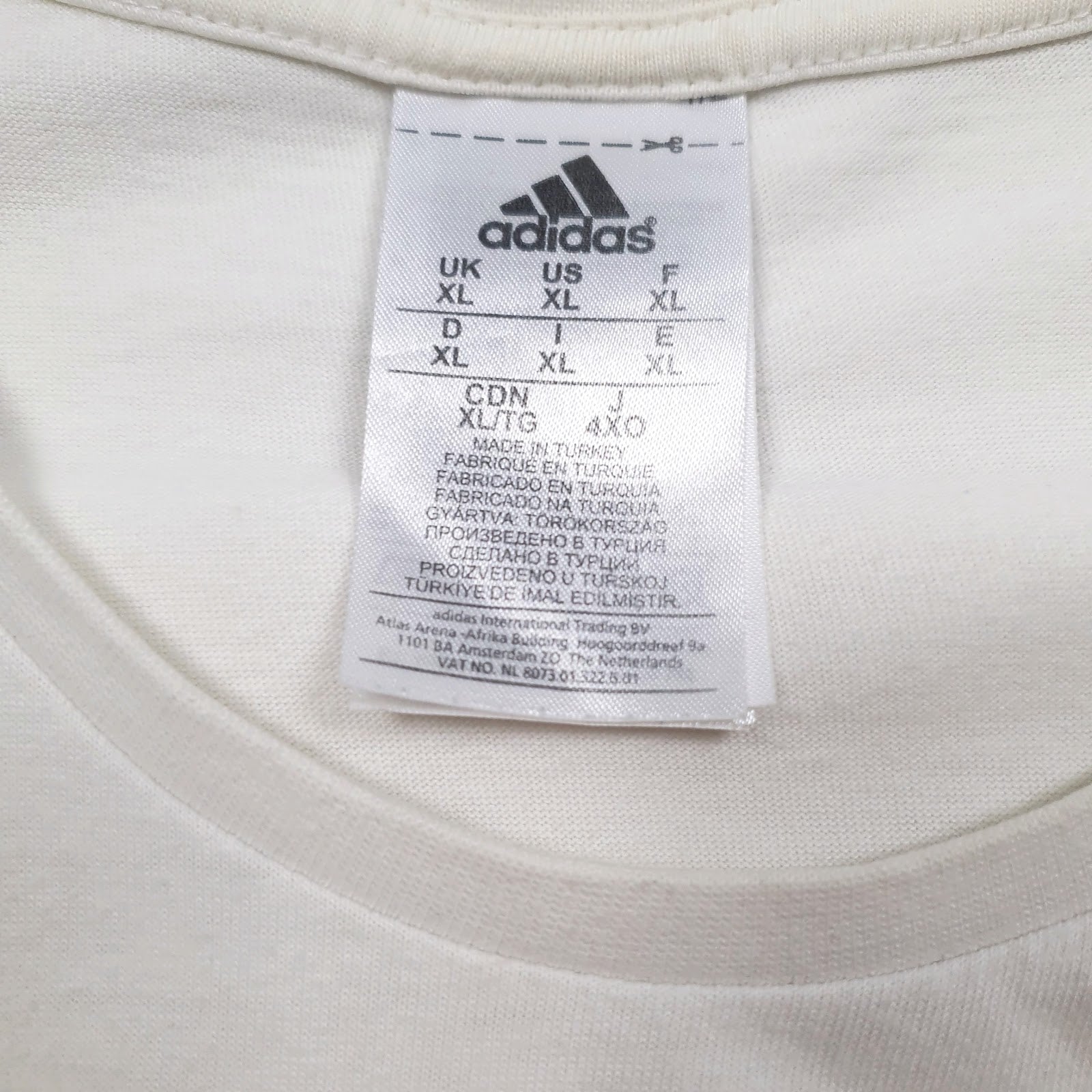 Mens White Adidas Spellout  T Shirt
