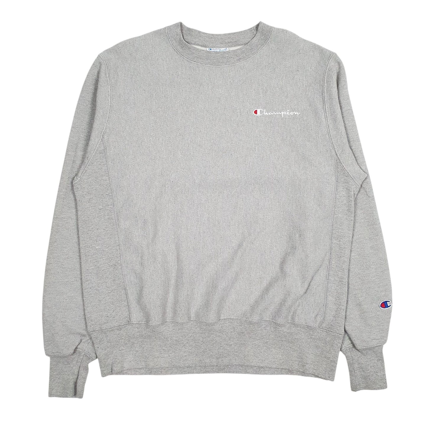 Mens Grey Champion Reverse Weave Crewneck Jumper