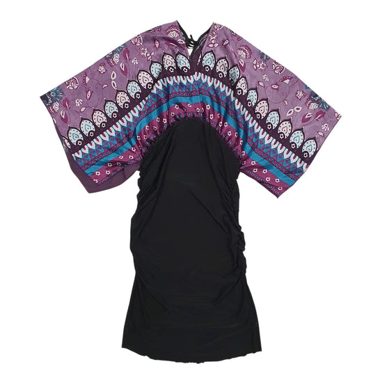 Womens Black Unbranded Oriental Short Sleeve Dress