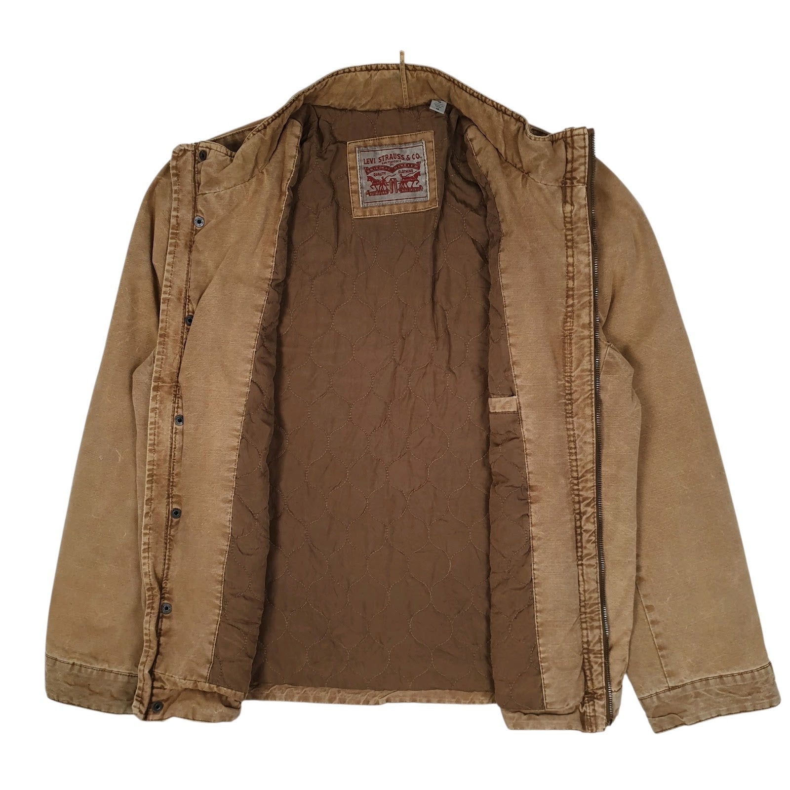 Mens Brown Levis Bomber Military Chore  Coat