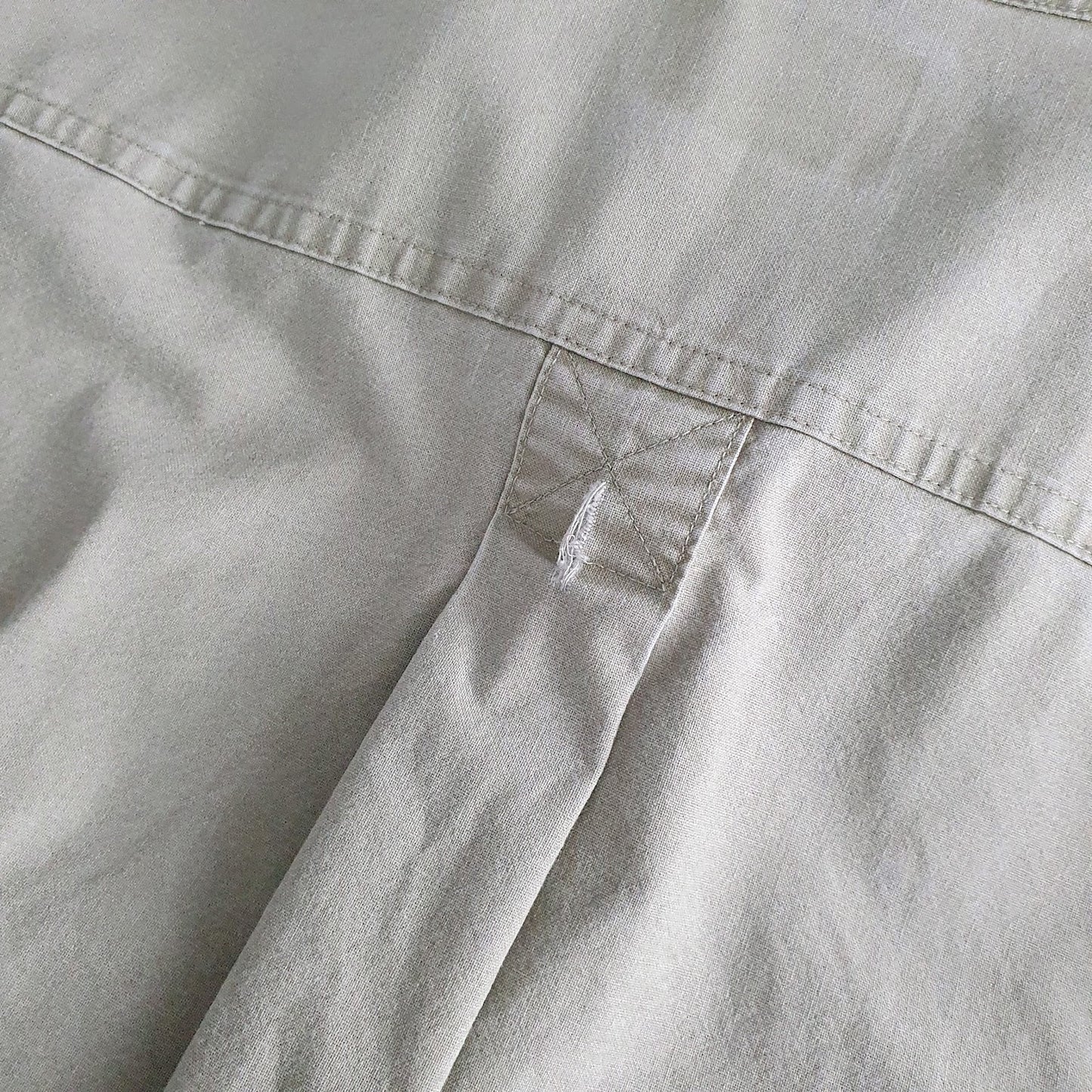 Mens Beige L.L.Bean Sunwashed Canvas Tall  Shirt