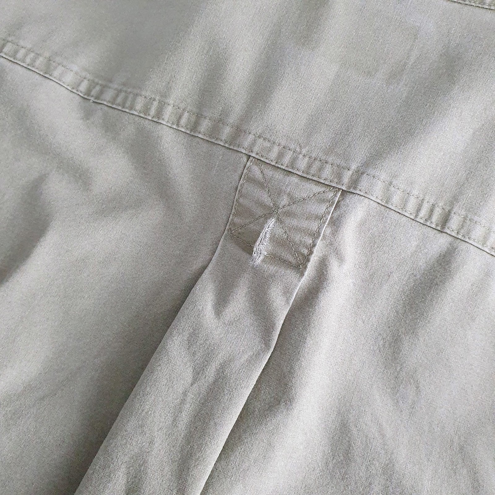 Mens Beige L.L.Bean Sunwashed Canvas Tall  Shirt