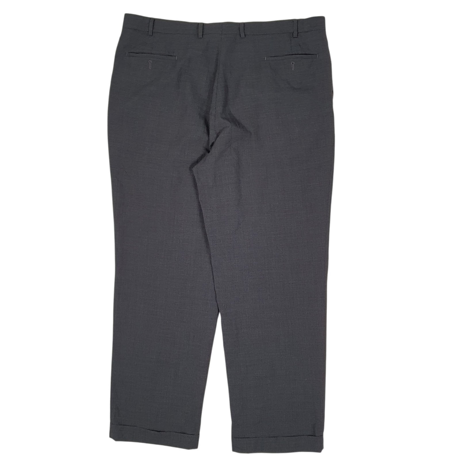 Mens Grey Ralph Lauren Double Pleated  Trousers