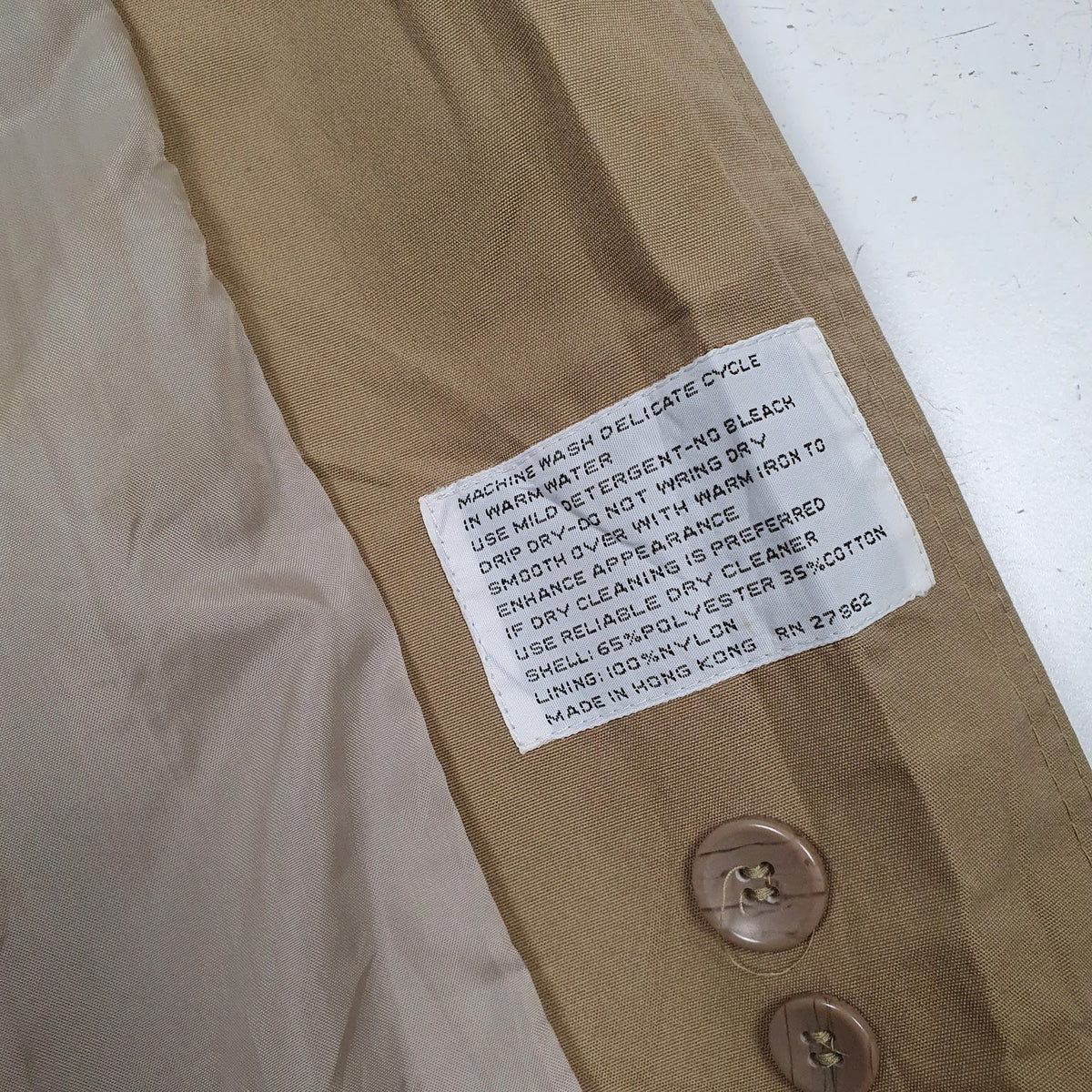 Womens Beige Situations Overcoat Hooded Vintage 90s  Coat