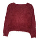 Womens Red Chic Muse Fluffy Cardigan Jumper