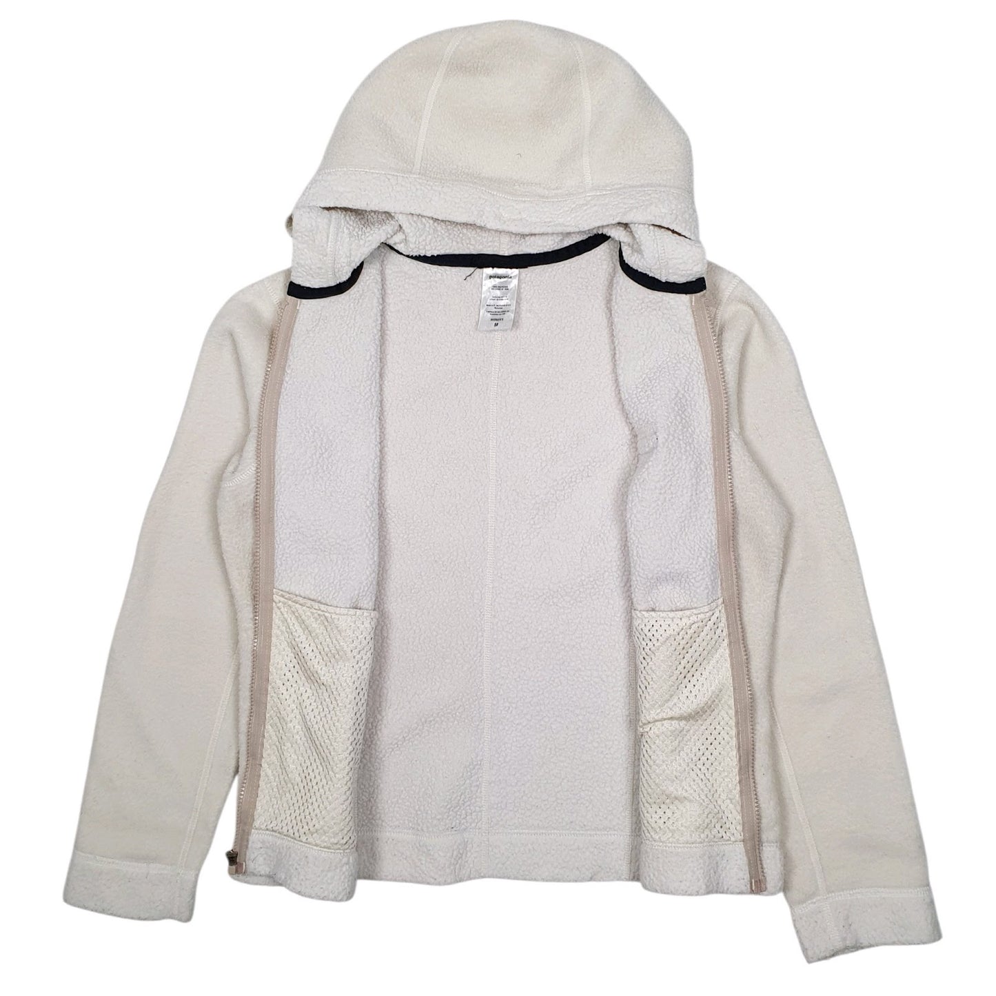 Womens White Patagonia Synchilla Arctic Hoodie Full Zip Jumper