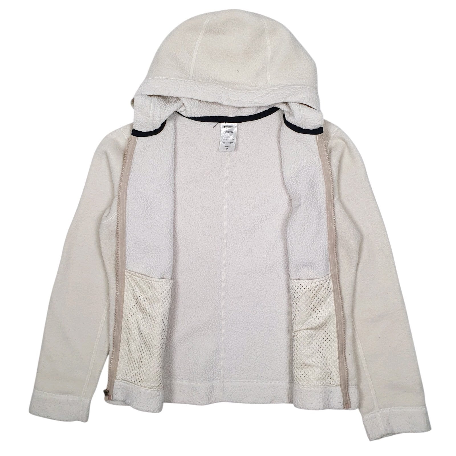 Womens White Patagonia Synchilla Arctic Hoodie Full Zip Jumper