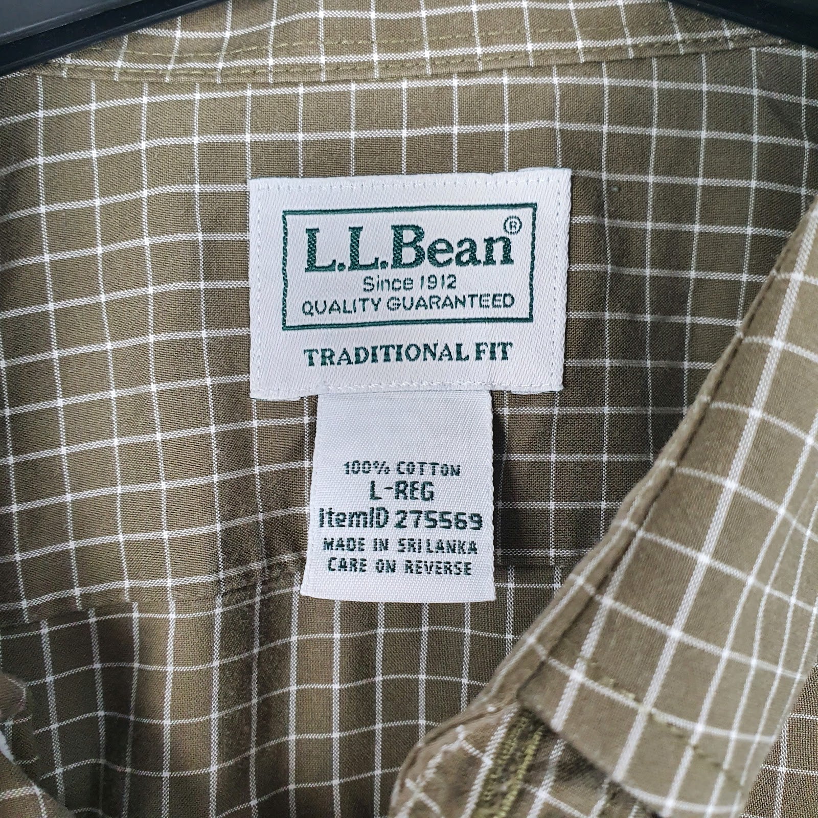 Mens Green L.L.Bean   Shirt