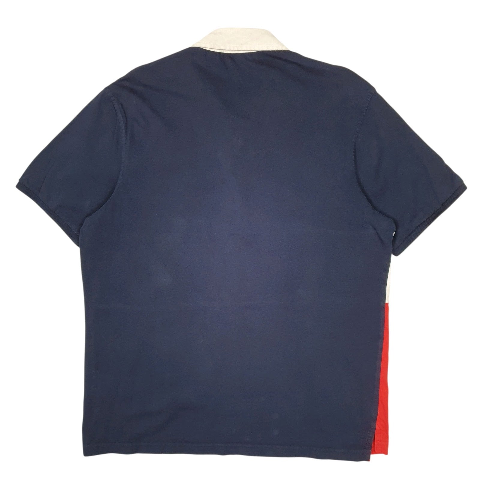 Mens Navy Fila  Hoodie Polo Shirt