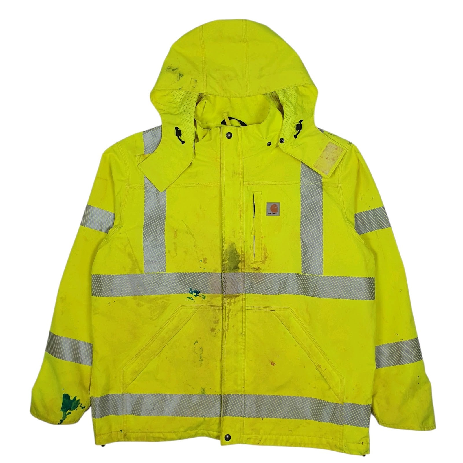 Mens Yellow Carhartt Hi Vis Worksite Saftey  Coat