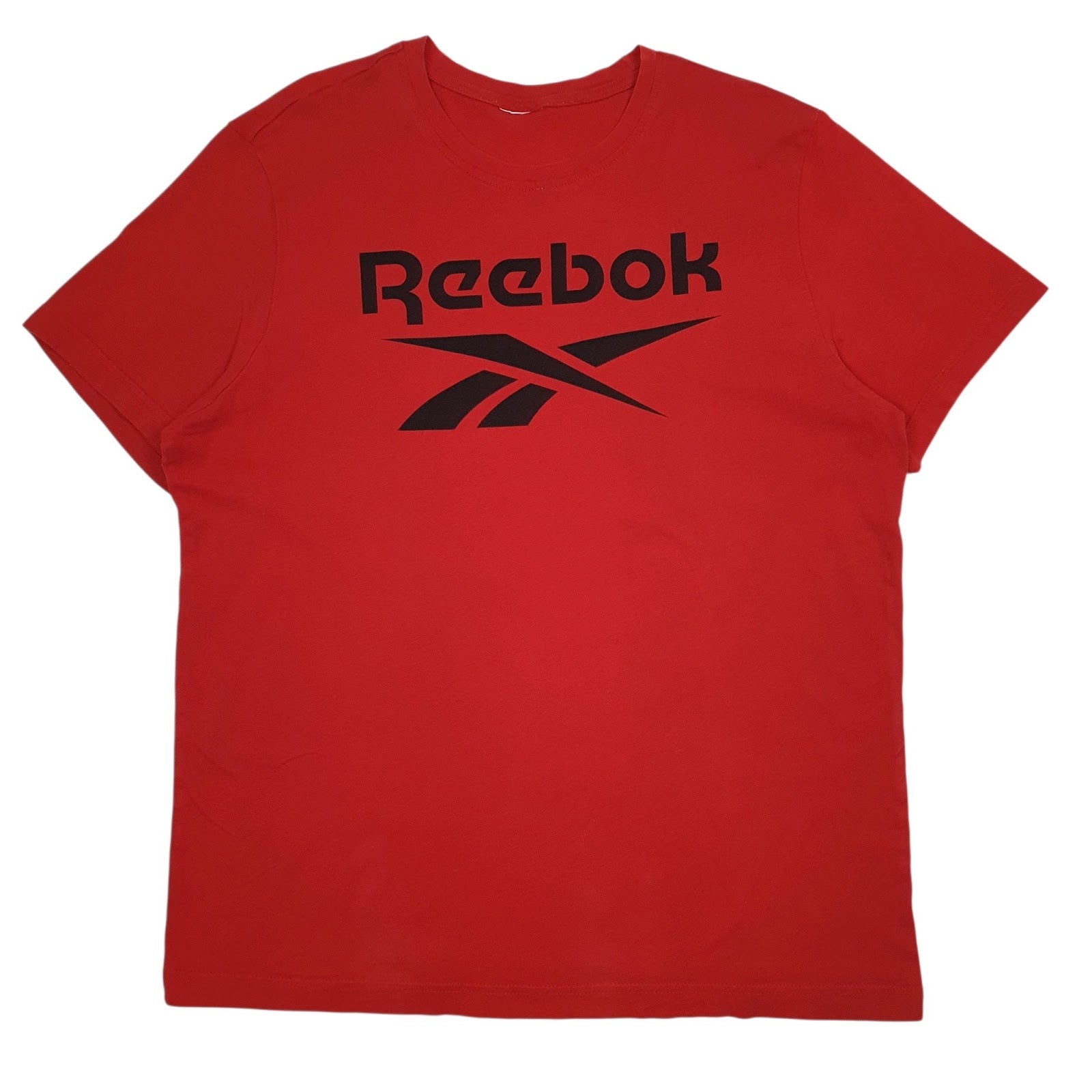 Mens Red Reebok Spellout Short Sleeve T Shirt