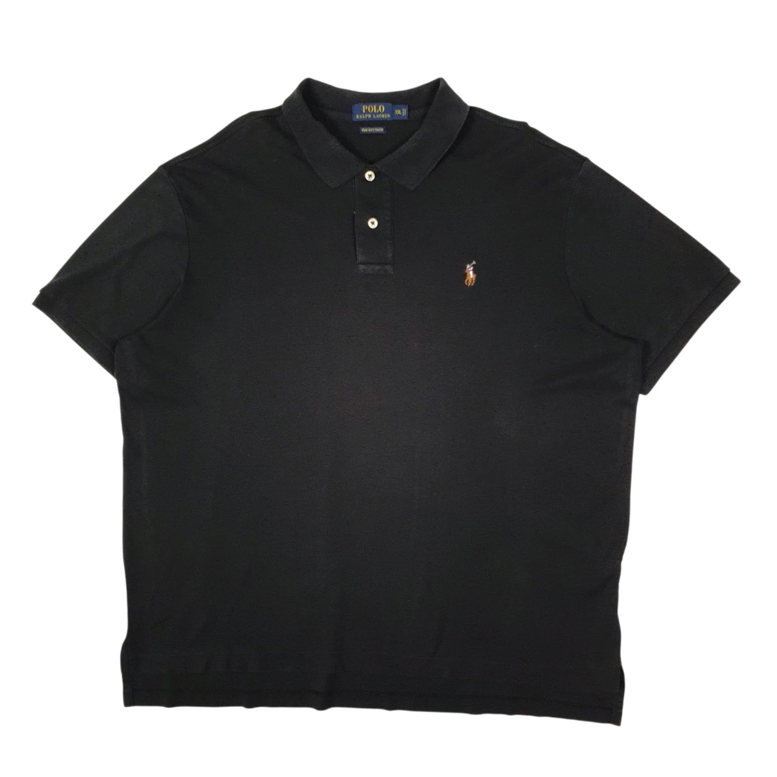 Mens Black Polo Ralph Lauren Pima Soft Touch Short Sleeve Polo Shirt