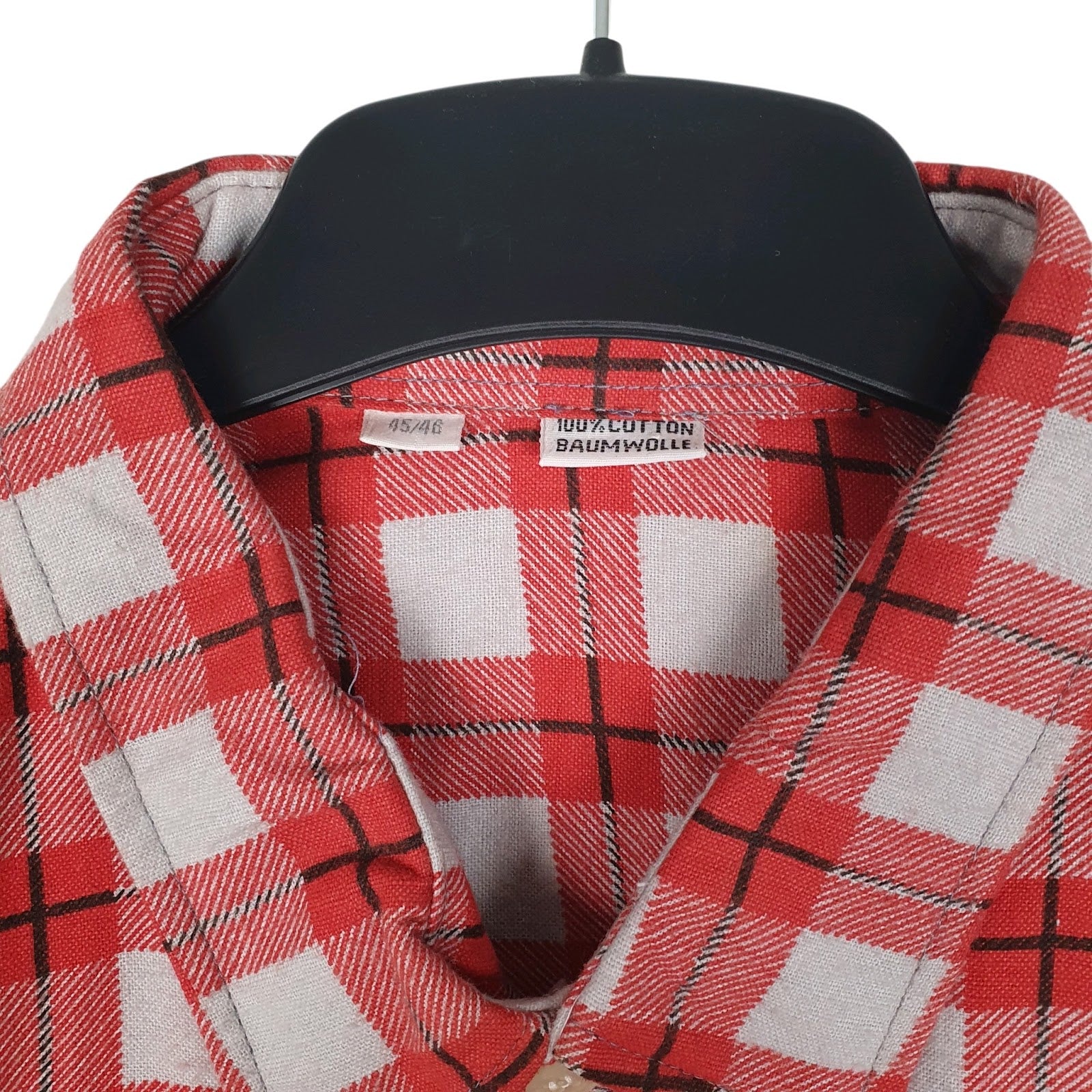 Mens Red Unbranded Western Plaid Vintage 90s  Shirt