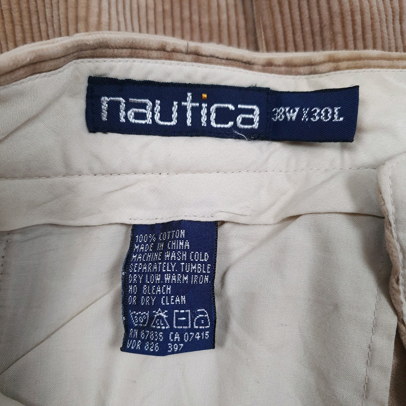 Mens Brown Nautica Pleated  Trousers