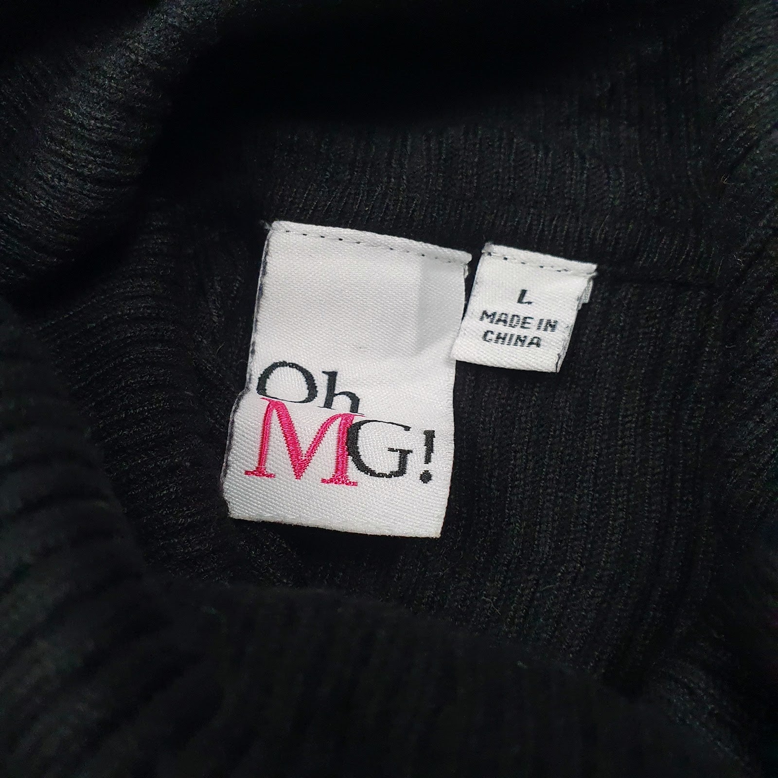 Womens Black Oh MG  Turtle Neck Jumper