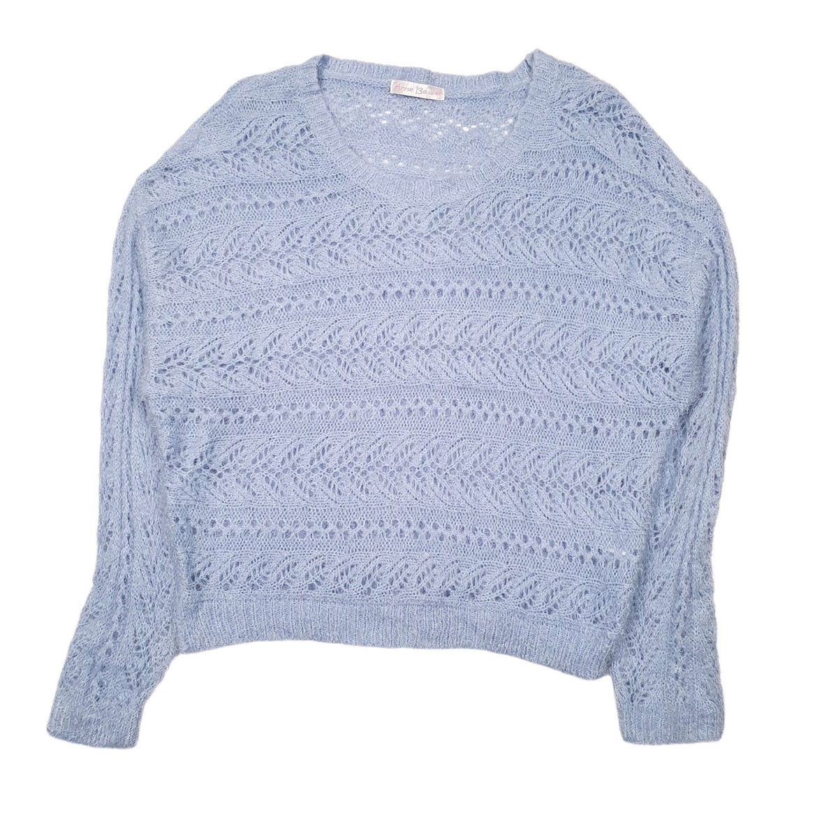 Womens Blue Anne Basket Knit Crewneck Jumper