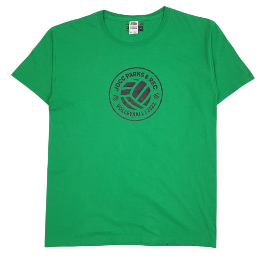 Mens Green Fruit Of The Loom  Short Sleeve T Shirt