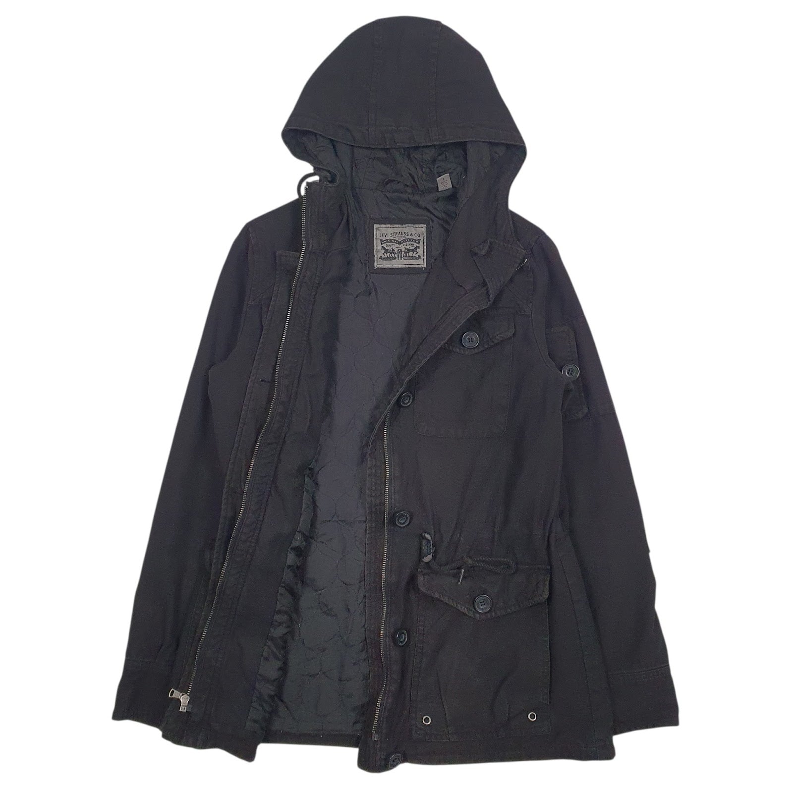 Mens Black Levis   Coat