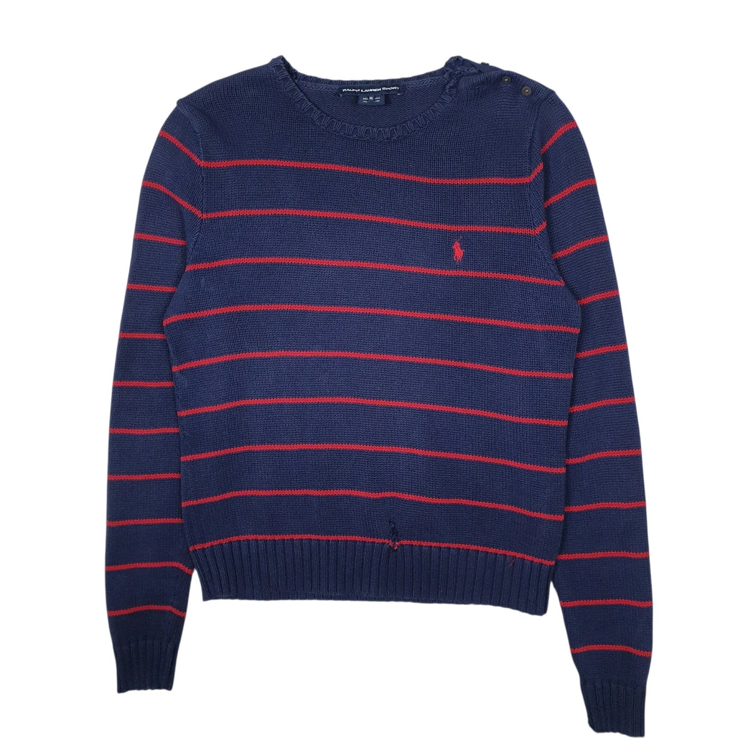 Womens Navy Ralph Lauren Sport Knit Crewneck Jumper