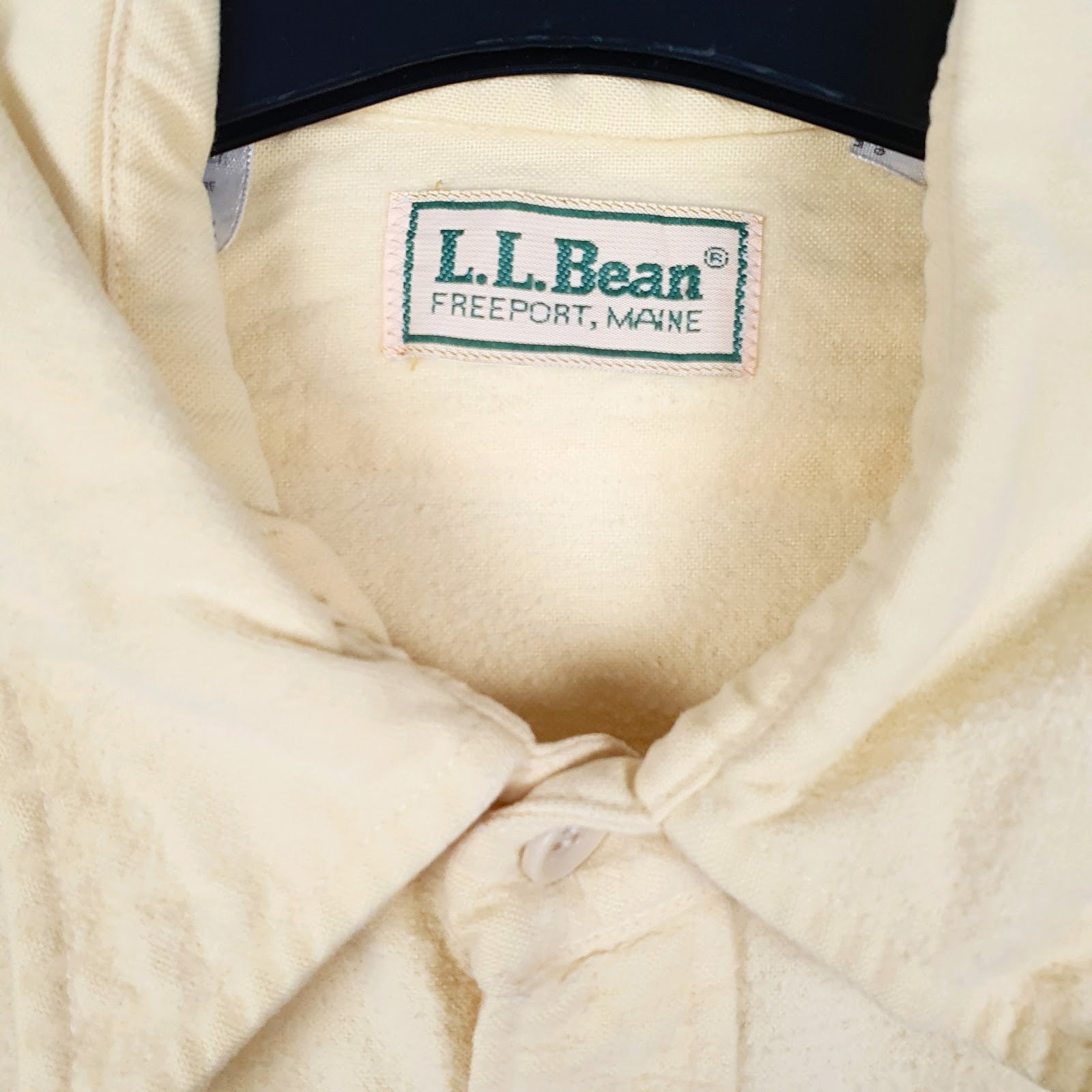 Mens Yellow L.L.Bean Chamois Vintage 90s  Shirt