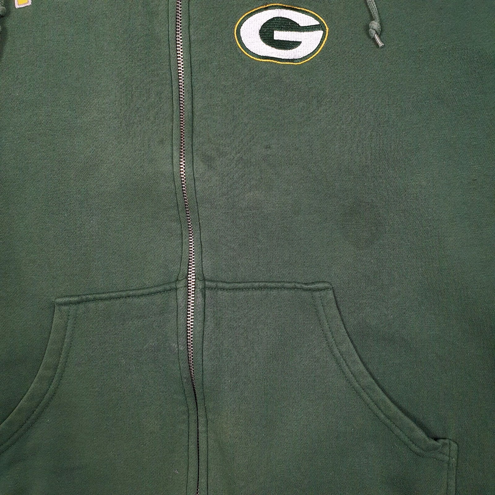 Mens Green NFL Green Bay Packers Hoodie Full Zip Jumper