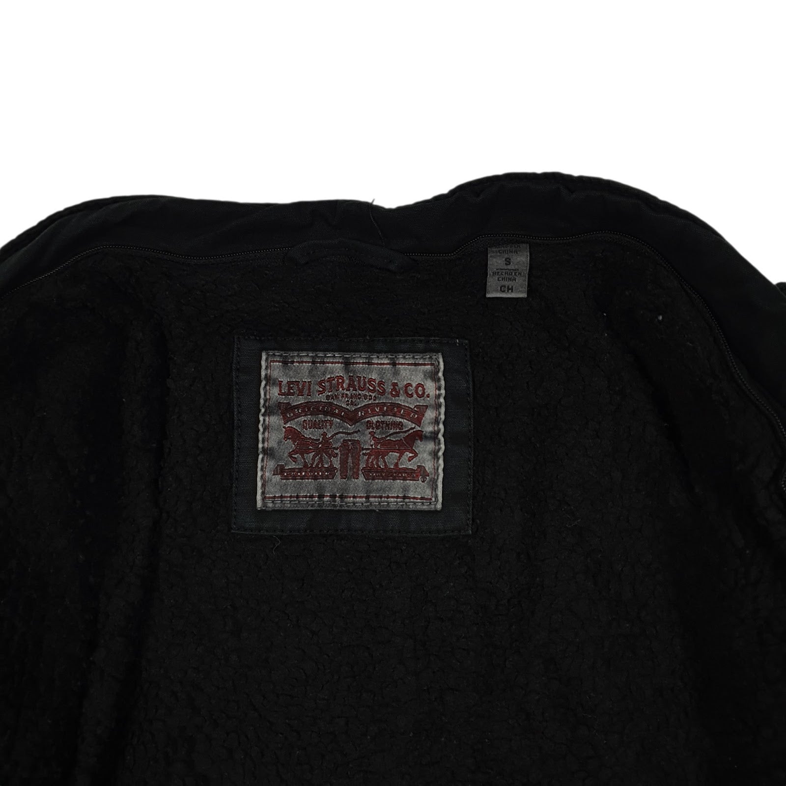 Mens Black Levis Workwear Military Windbreaker  Coat