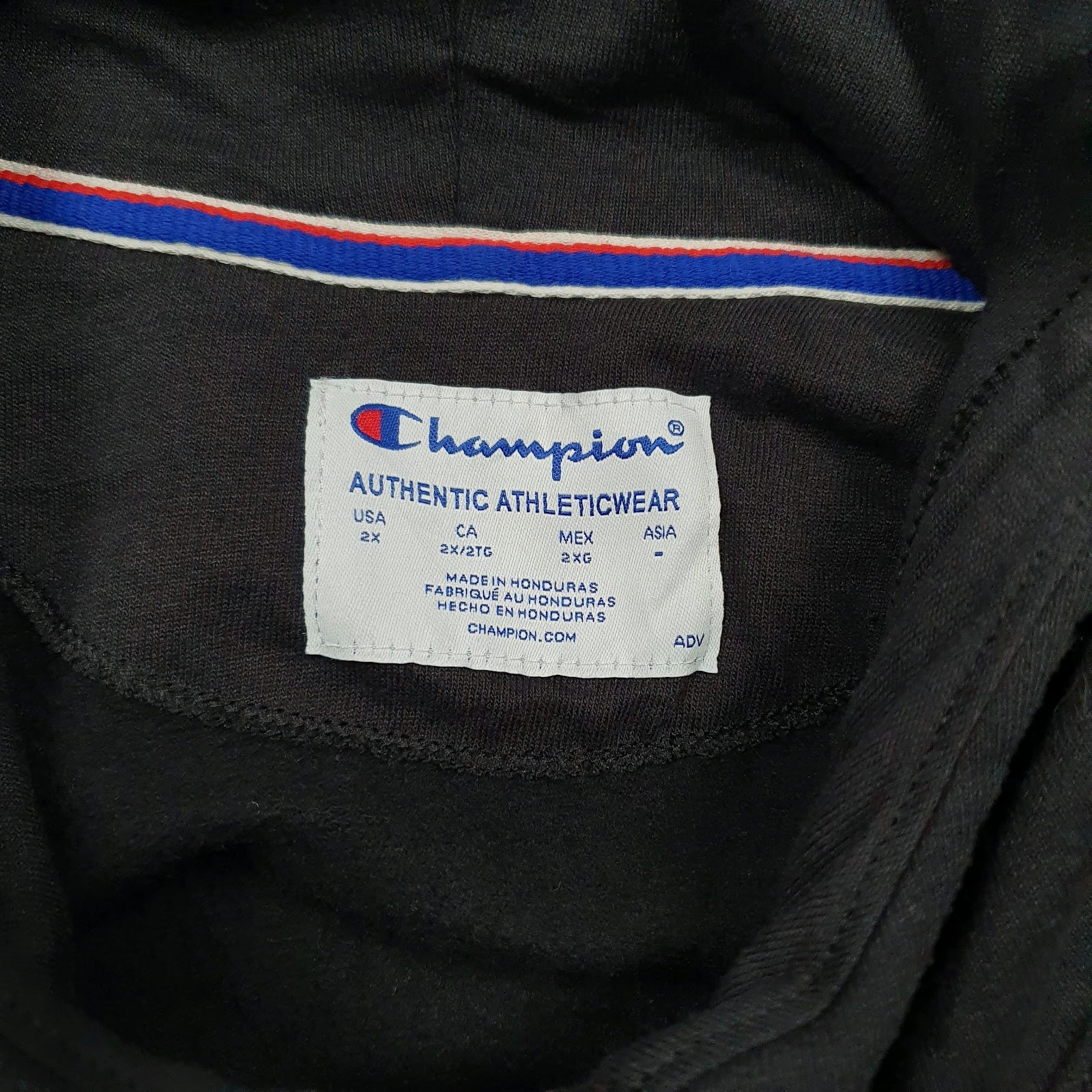 Womens Black Champion Spellout Hoodie Jumper
