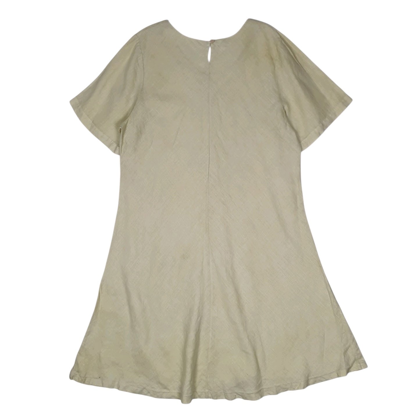 Womens Yellow Pure Lino Linen  Dress