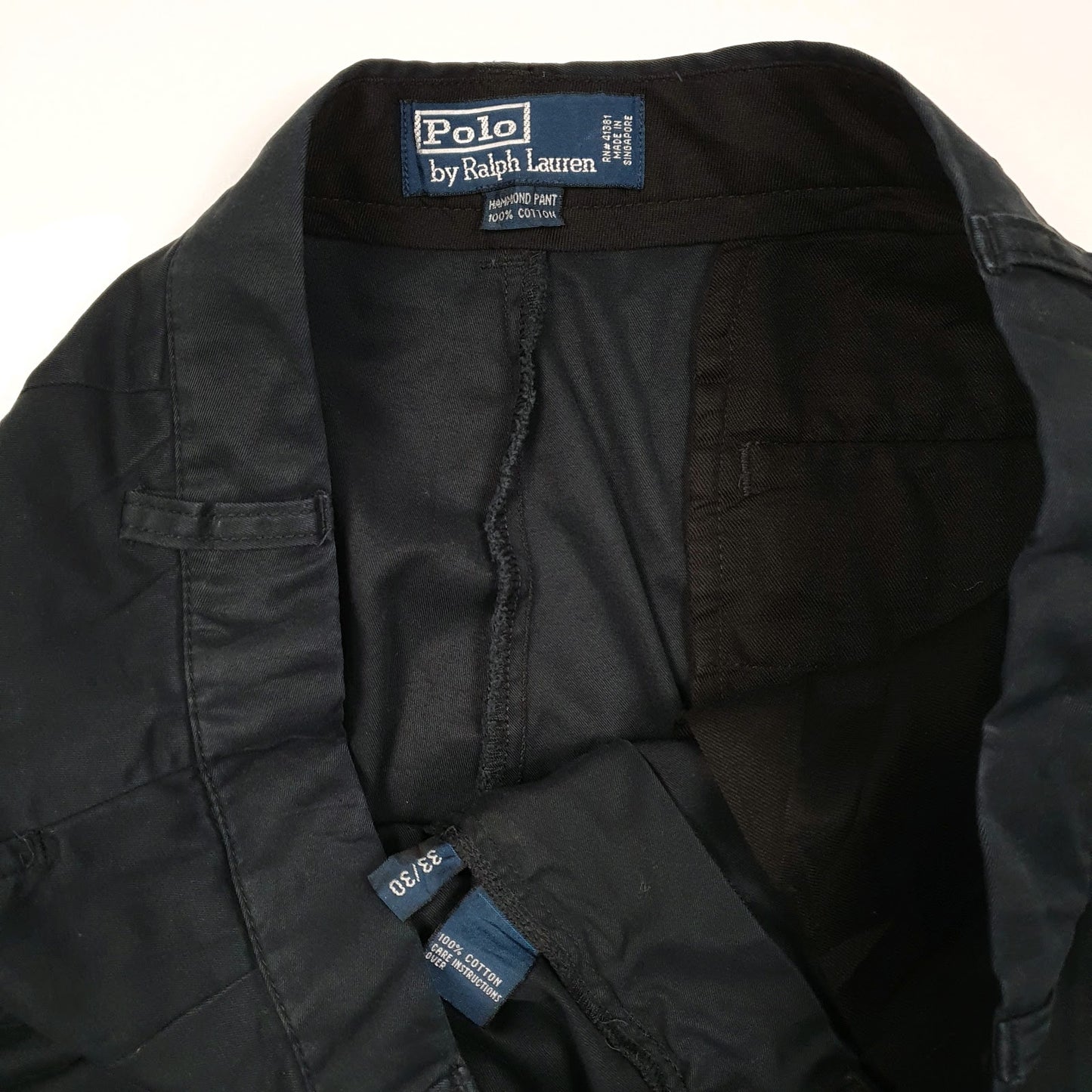 Mens Navy Polo Ralph Lauren Hammond Pant Double Pleated  Trousers