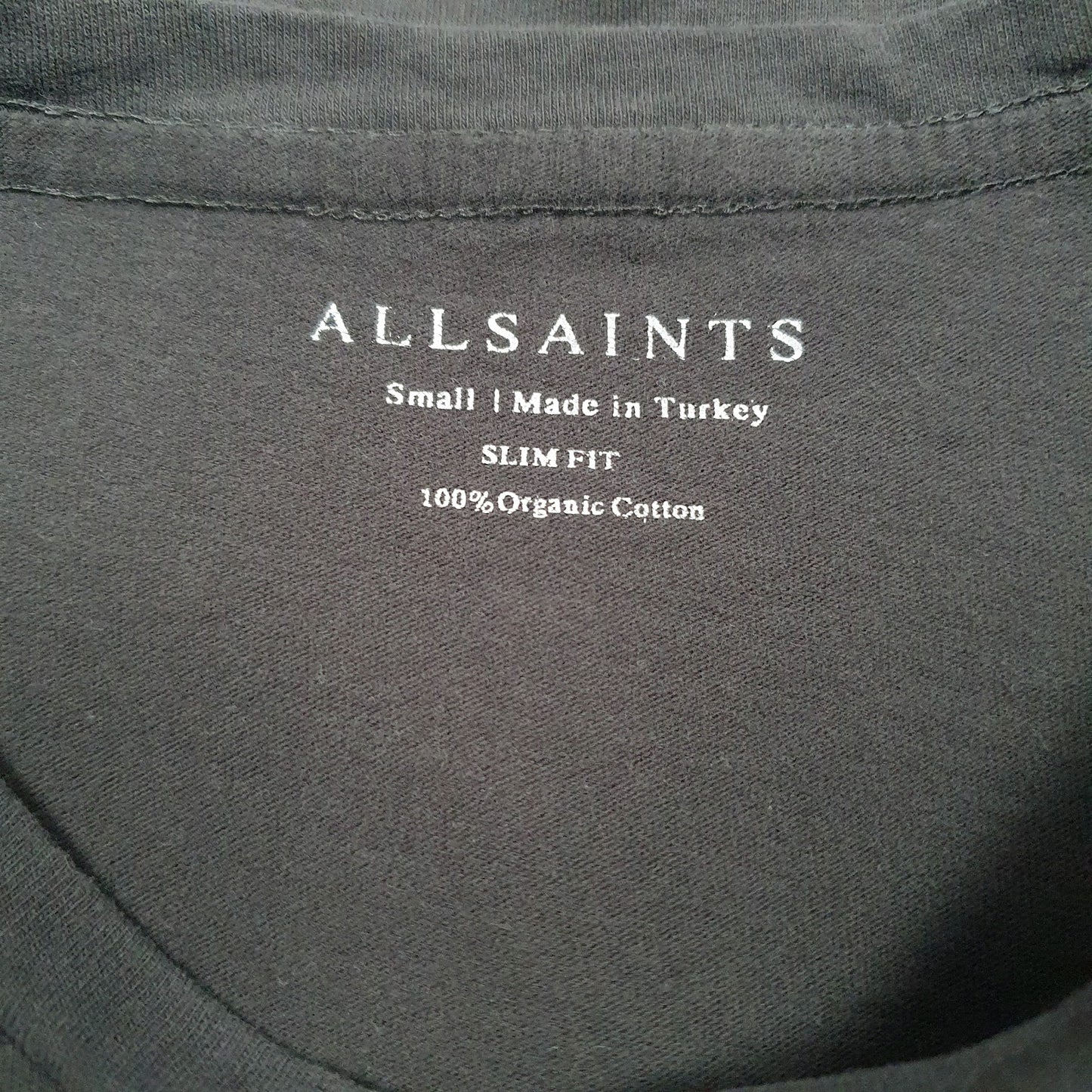 Mens Grey All Saints Slim Fit  T Shirt