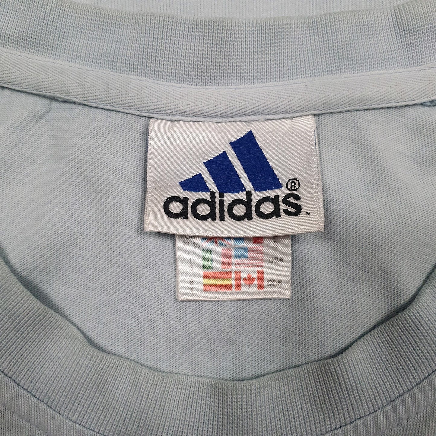 Mens Blue Adidas Vintage 90s Spellout  T Shirt