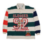Mens Green Louisville Slugger Rugby Cooper Collections MLB Baseball Vintage 90s Long Sleeve Polo Shirt
