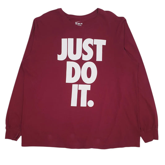 Mens Burgundy Nike  Long Sleeve T Shirt