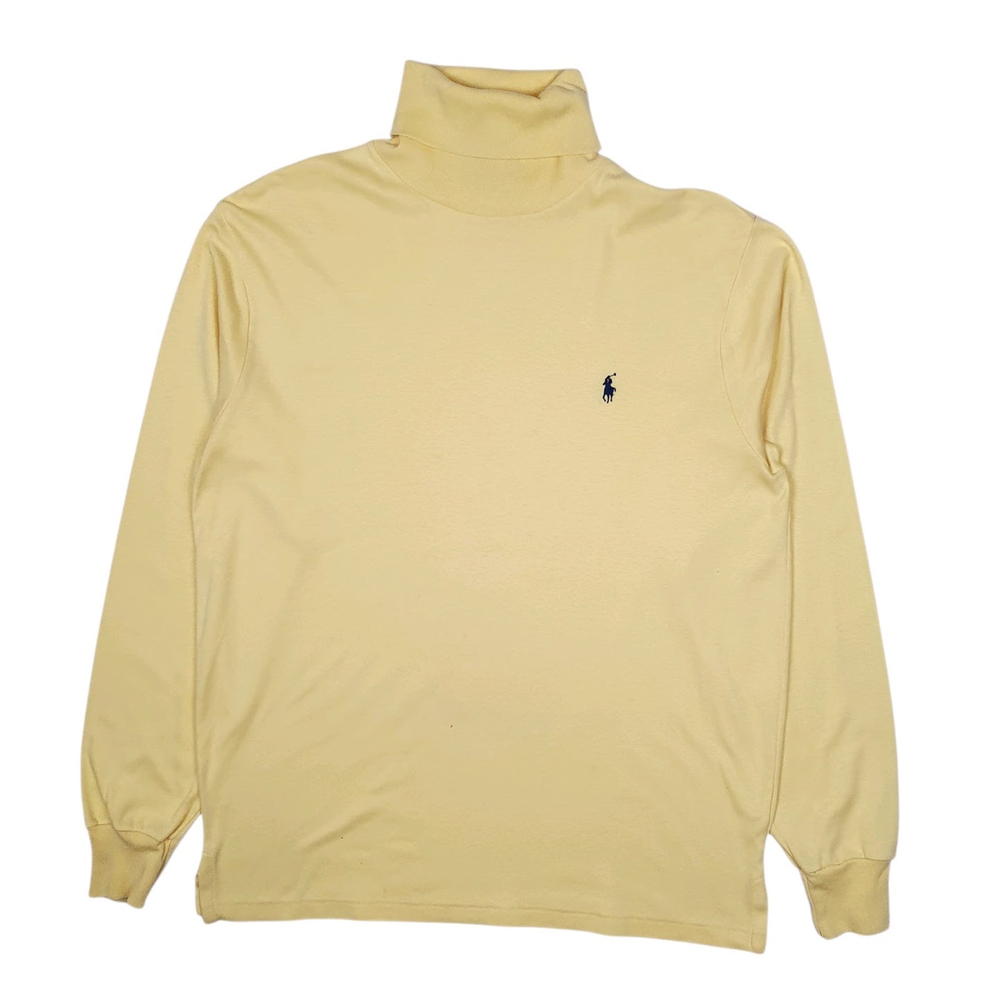 Mens Yellow Polo Ralph Lauren Lightweight T Shirt Turtle Neck Jumper
