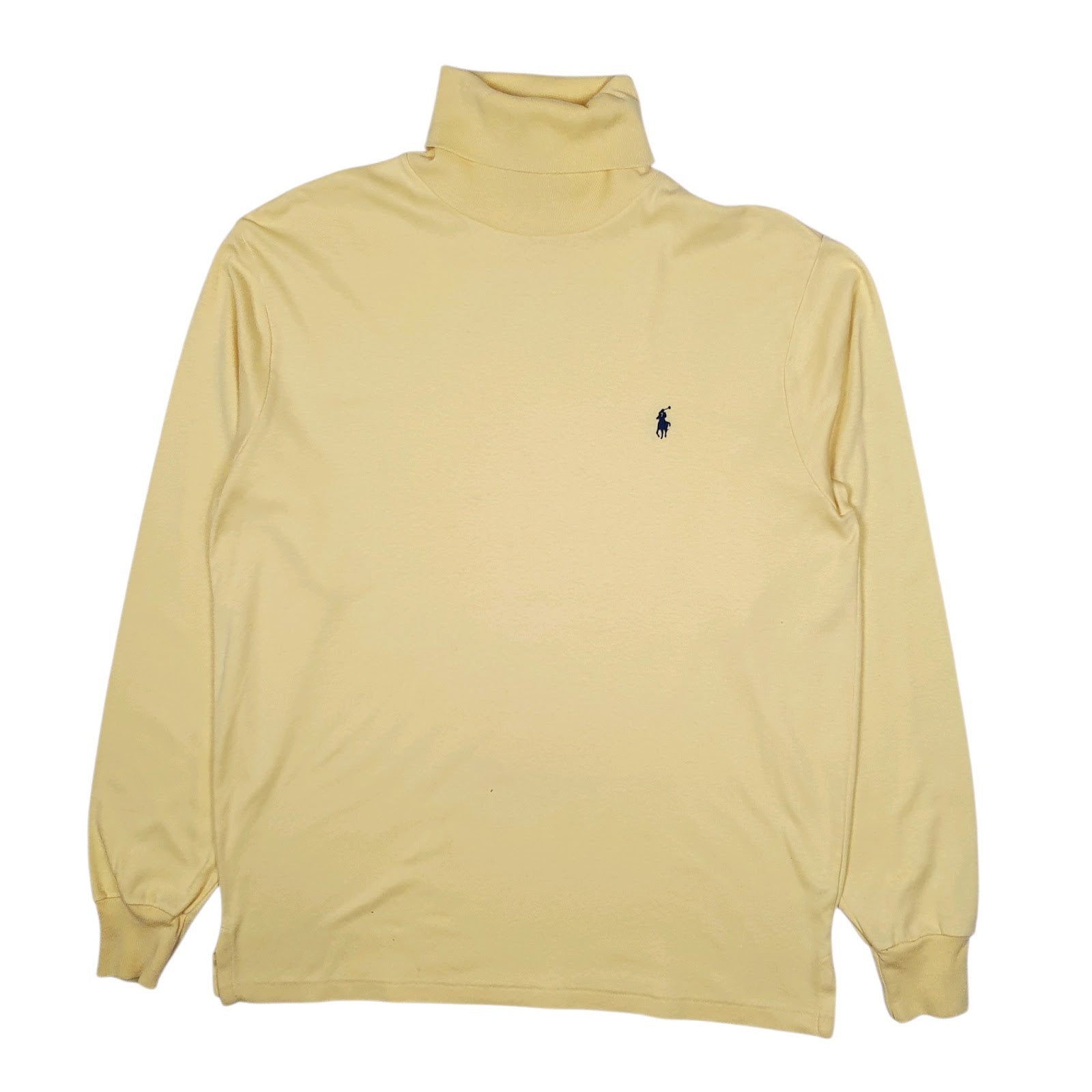 Mens Yellow Polo Ralph Lauren Lightweight T Shirt Turtle Neck Jumper