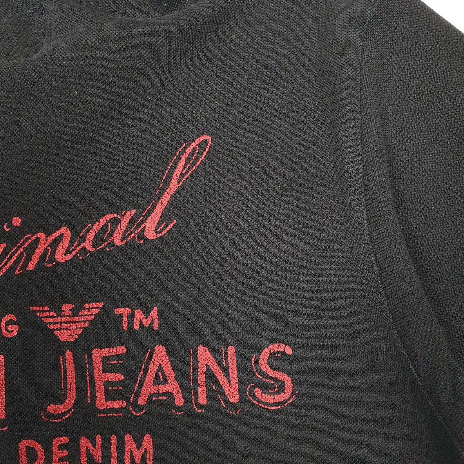 Mens Black Armani Jeans  Hoodie Polo Shirt