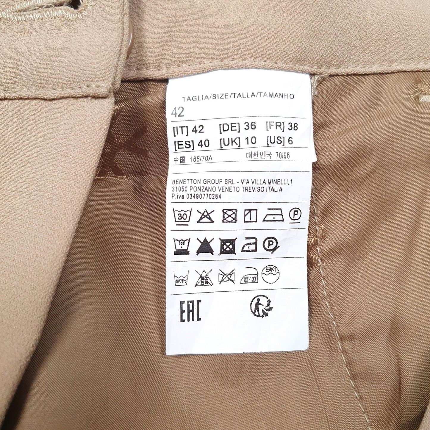 Womens Brown United Colours Of Benetton Pleated  Trousers