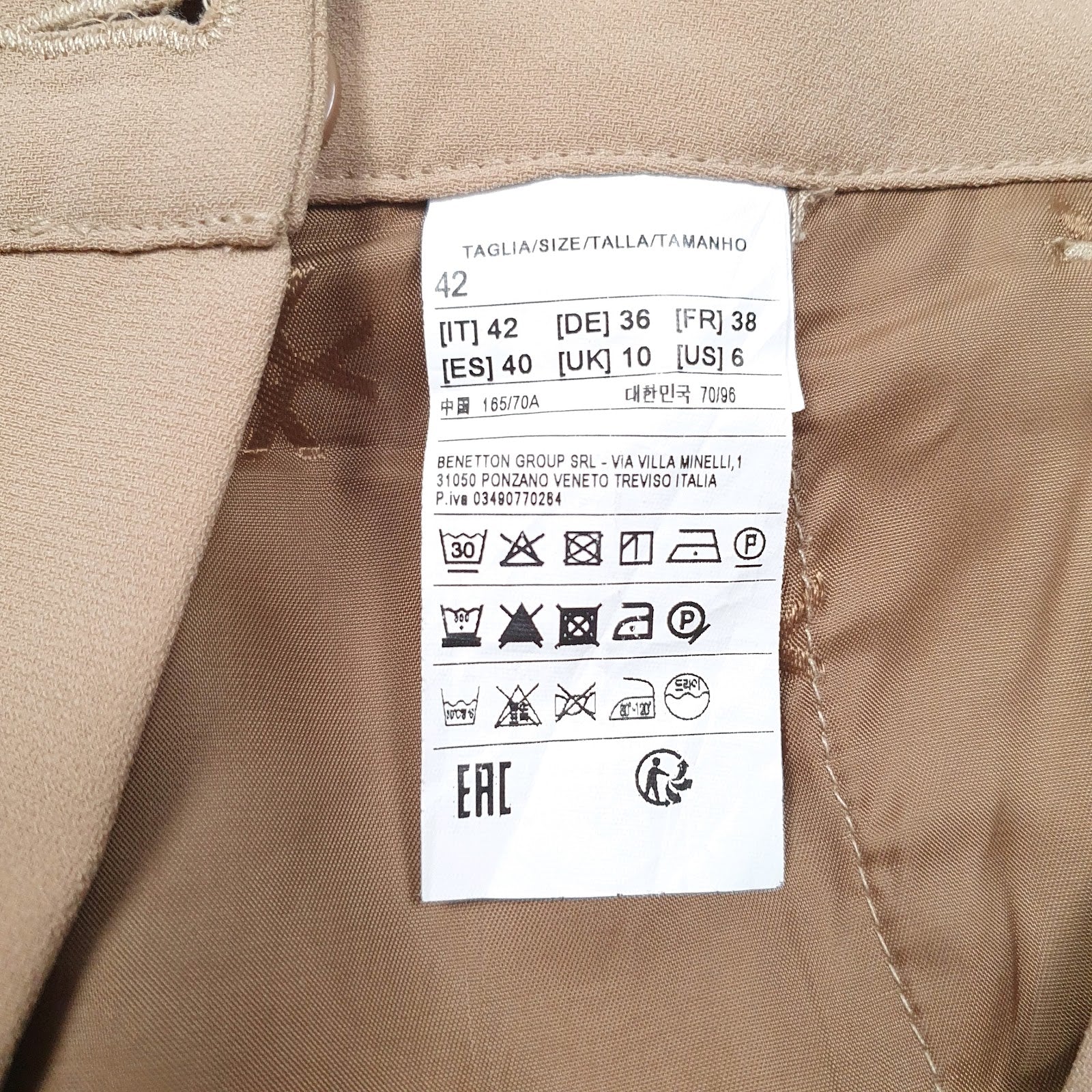 Womens Brown United Colours Of Benetton Pleated  Trousers