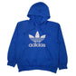 Mens Blue Adidas Spellout Hoodie Jumper