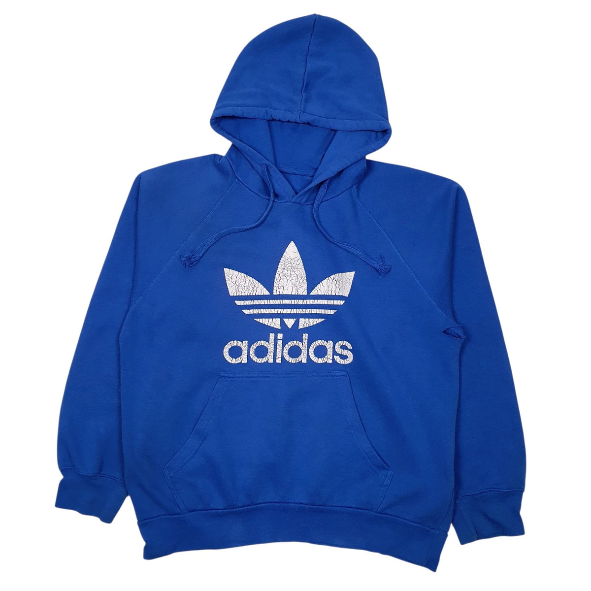 Mens Blue Adidas Spellout Hoodie Jumper