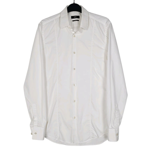 Mens White Hugo Boss Formal Tuxedo Long Sleeve Shirt