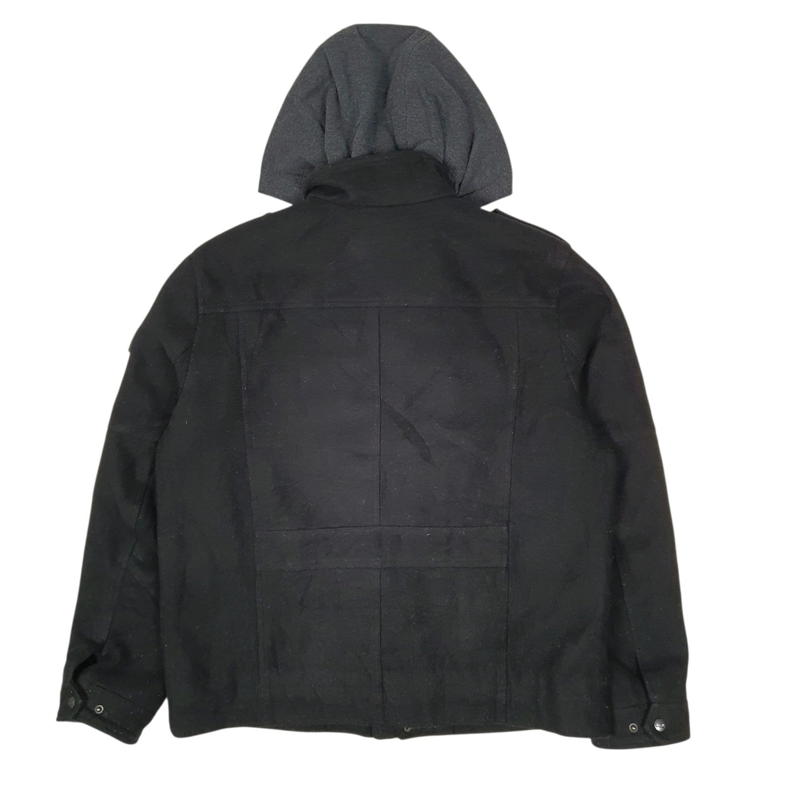 Mens Black Levis Military Bomber Hoodie  Coat