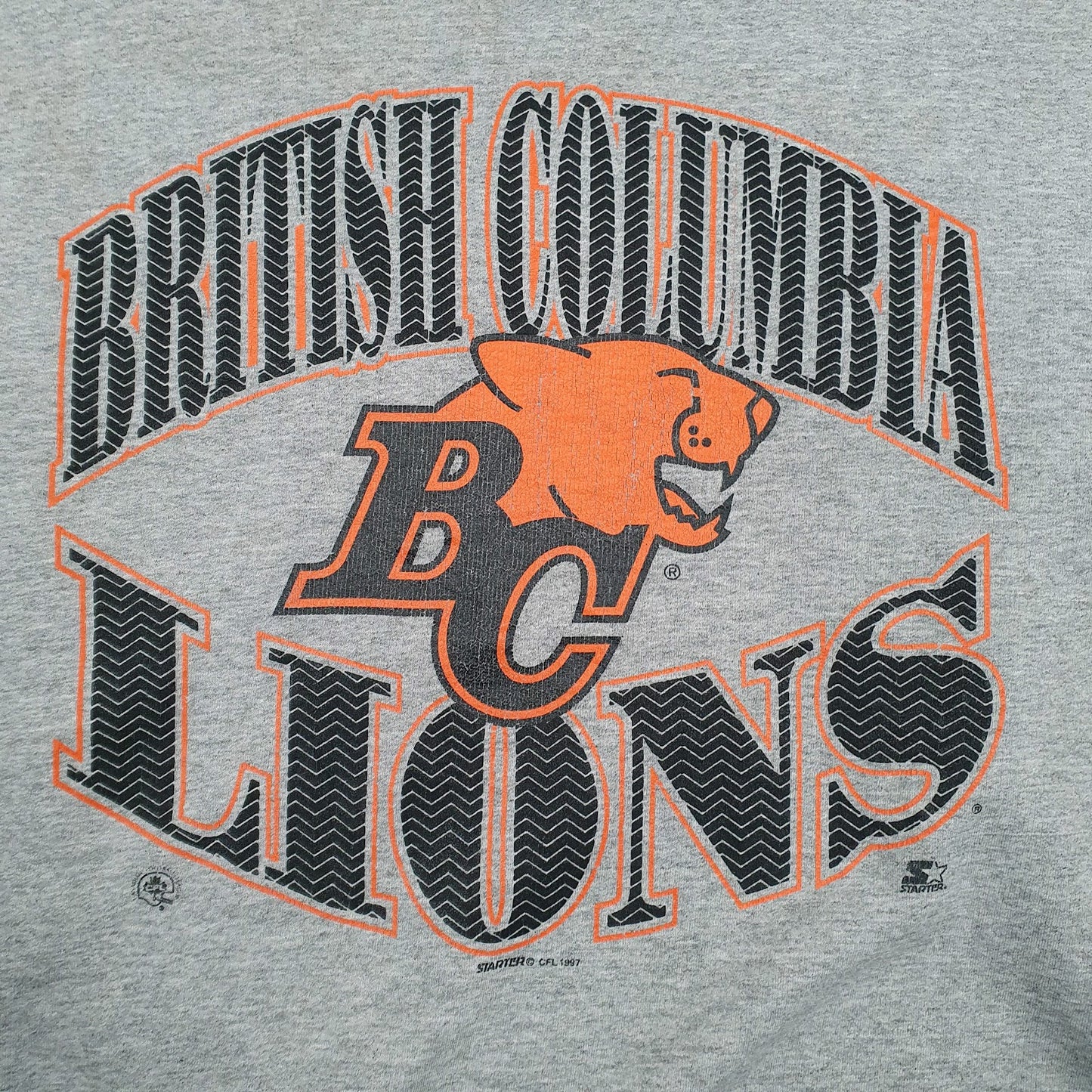 Mens Grey Starter British Columbia Lions Crewneck Jumper