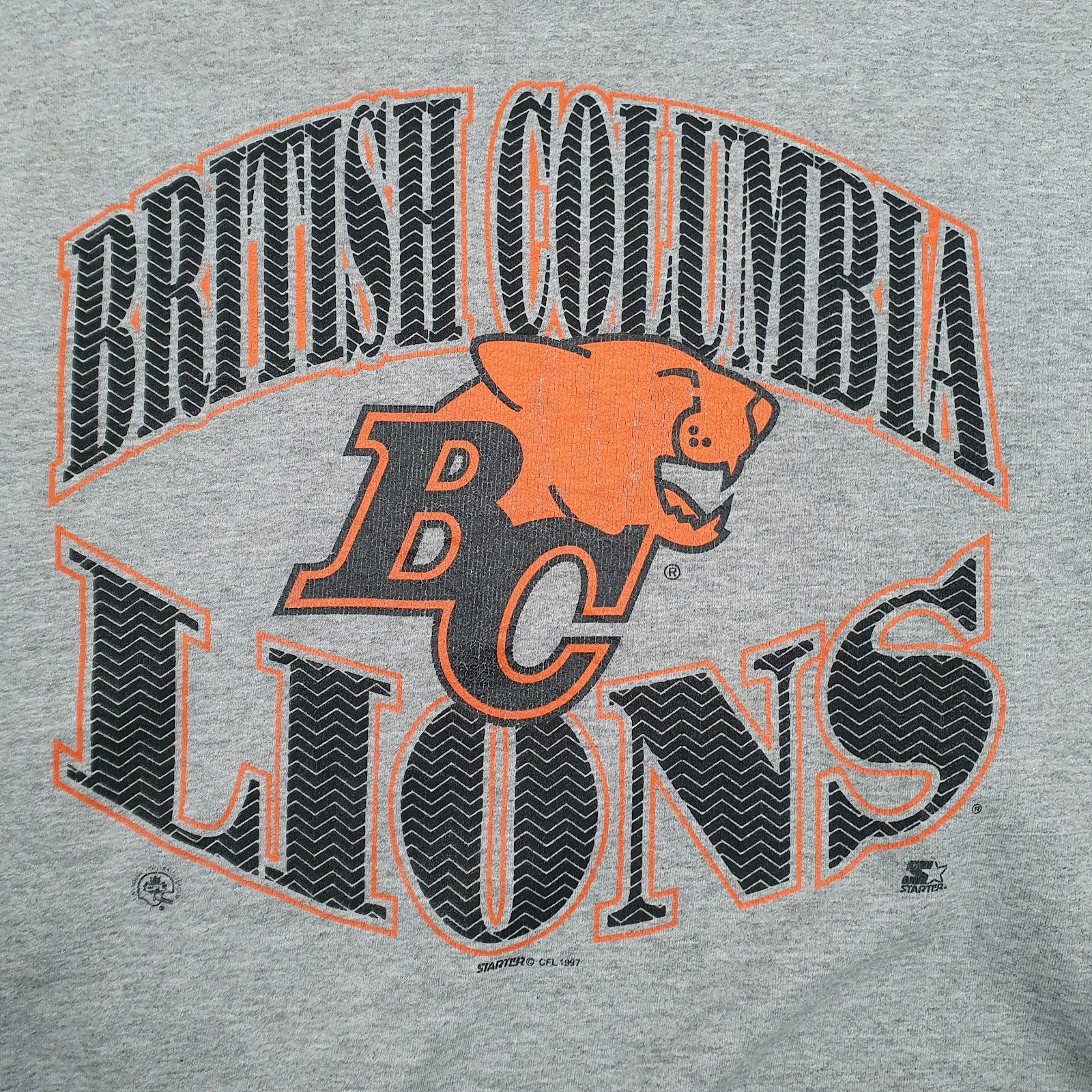 Mens Grey Starter British Columbia Lions Crewneck Jumper